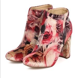 SALELiliana Floral Velvet Booties. Almost New!